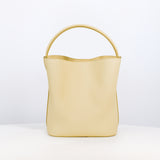 LEATHER BUCKET BAG ODEON MINI PASTEL YELLOW