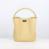 LEATHER BUCKET BAG ODEON MINI PASTEL YELLOW