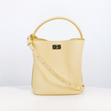 LEATHER BUCKET BAG ODEON MINI PASTEL YELLOW