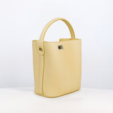 LEATHER BUCKET BAG ODEON MINI PASTEL YELLOW