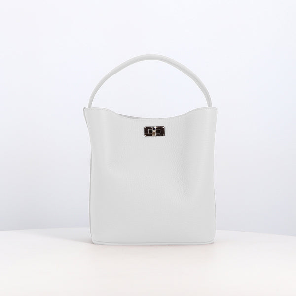LEATHER HANDBAG ODEON MINI WHITE