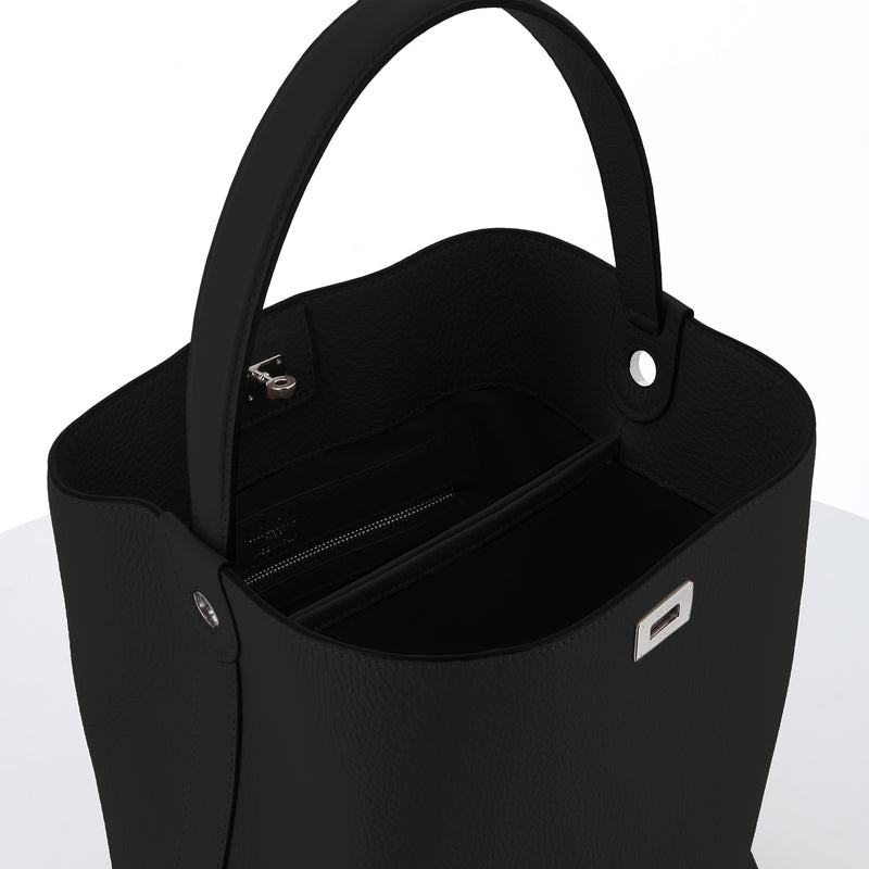 SAC SEAU EN CUIR ODÉON PM NOIR