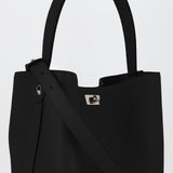 LEATHER HANDBAG ODEON PM BLACK