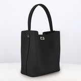 LEATHER HANDBAG ODEON PM BLACK