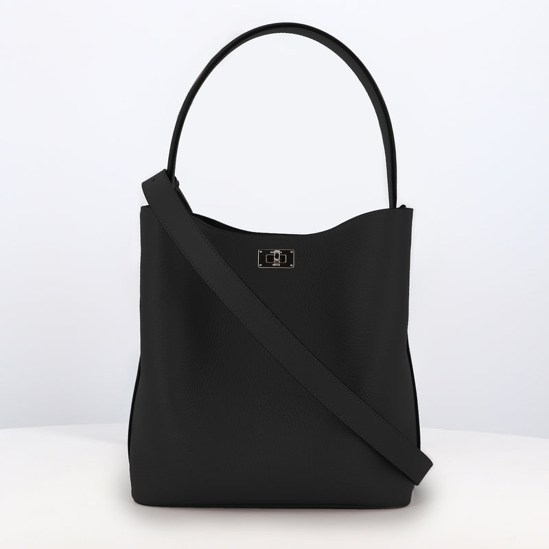 SAC SEAU EN CUIR ODÉON PM NOIR