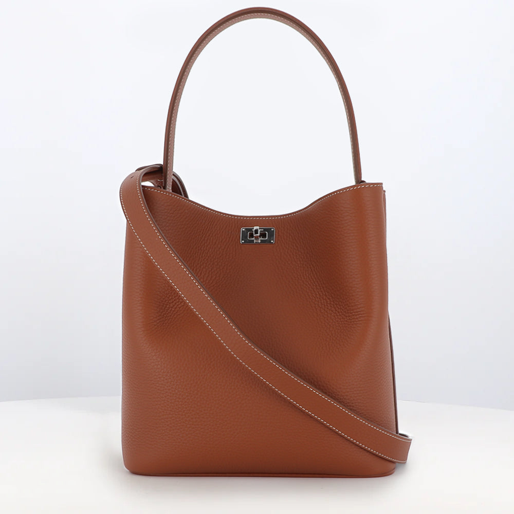 SAC SEAU EN CUIR ODÉON PM GOLD