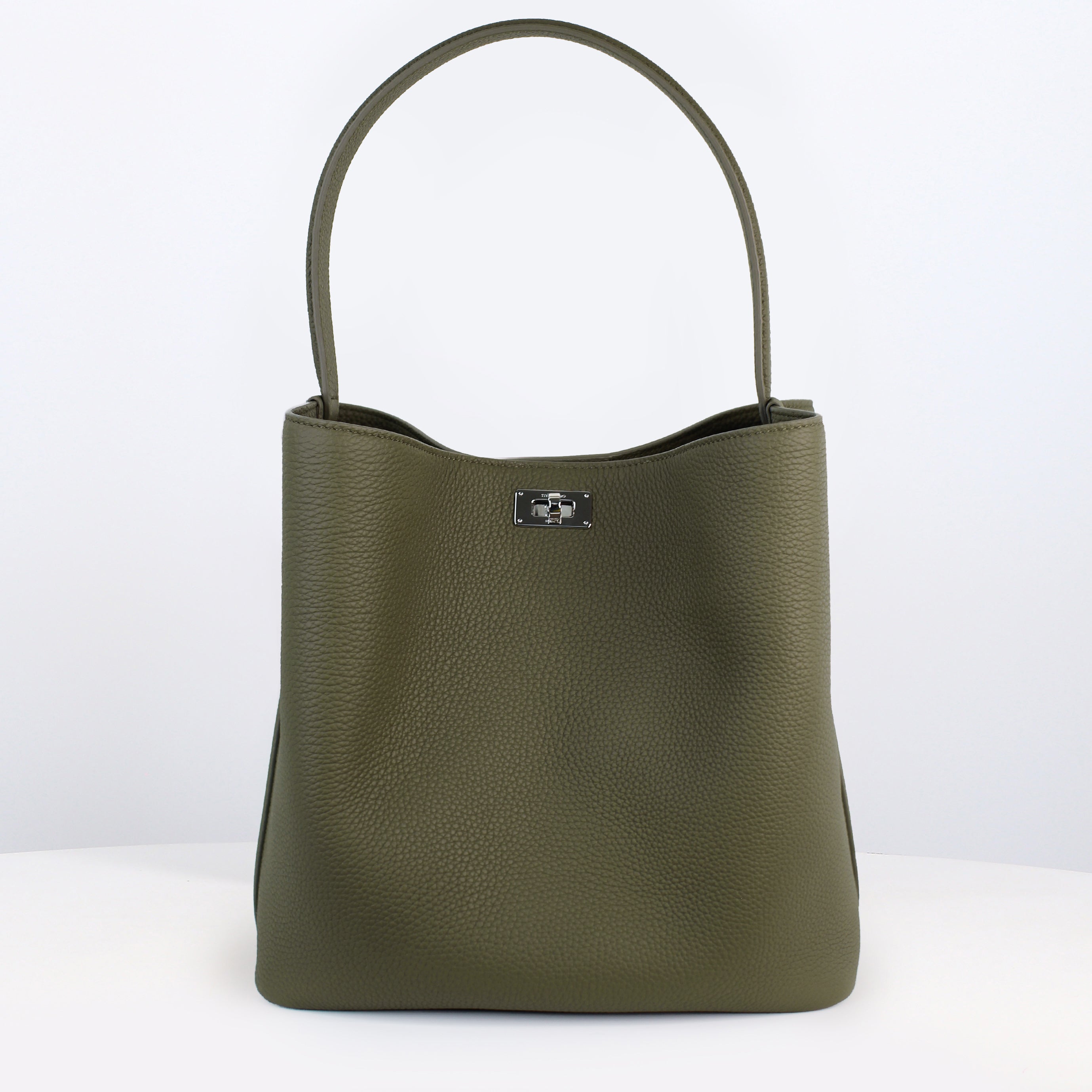 SAC SEAU EN CUIR ODÉON PM KAKI