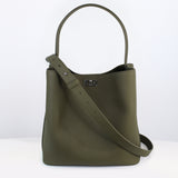 LEATHER BUCKET BAG ODEON PM KHAKI