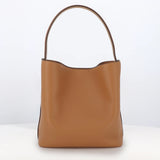 LEATHER BUCKET BAG ODEON PM CAMEL