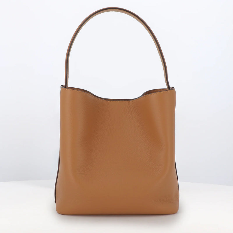 SAC SEAU EN CUIR ODÉON PM CAMEL