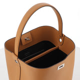 LEATHER BUCKET BAG ODEON PM CAMEL