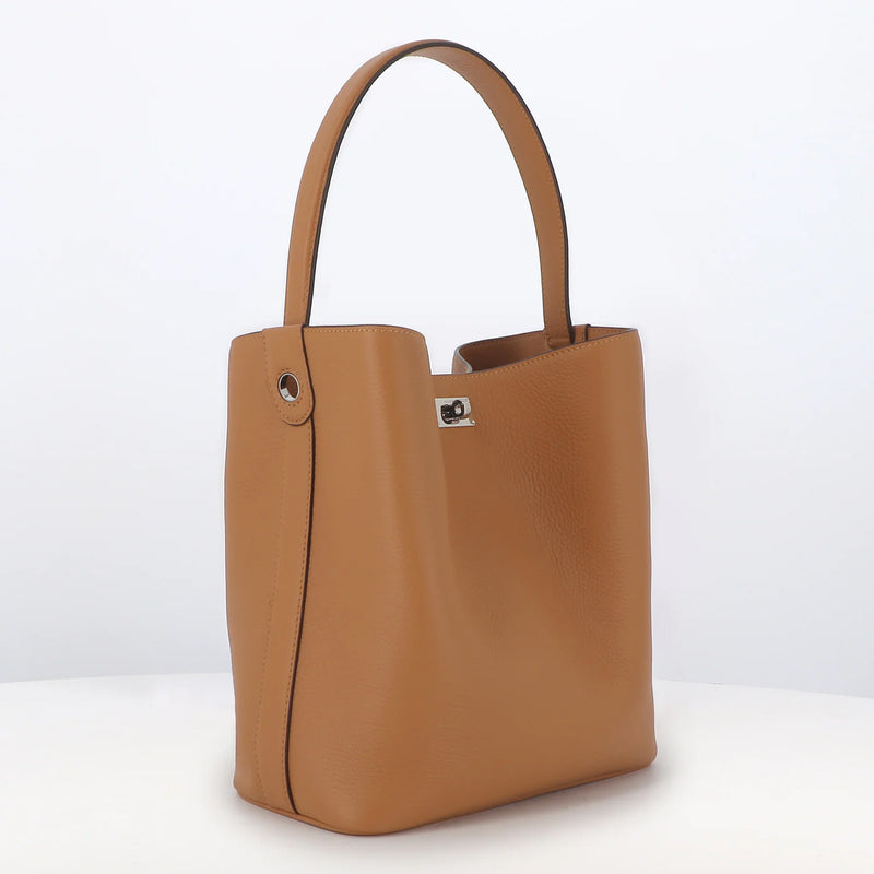 SAC SEAU EN CUIR ODÉON PM CAMEL