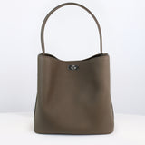 LEATHER BUCKET BAG ODEON PM TAUPE
