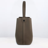 LEATHER BUCKET BAG ODEON PM TAUPE