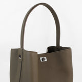 LEATHER BUCKET BAG ODEON PM TAUPE