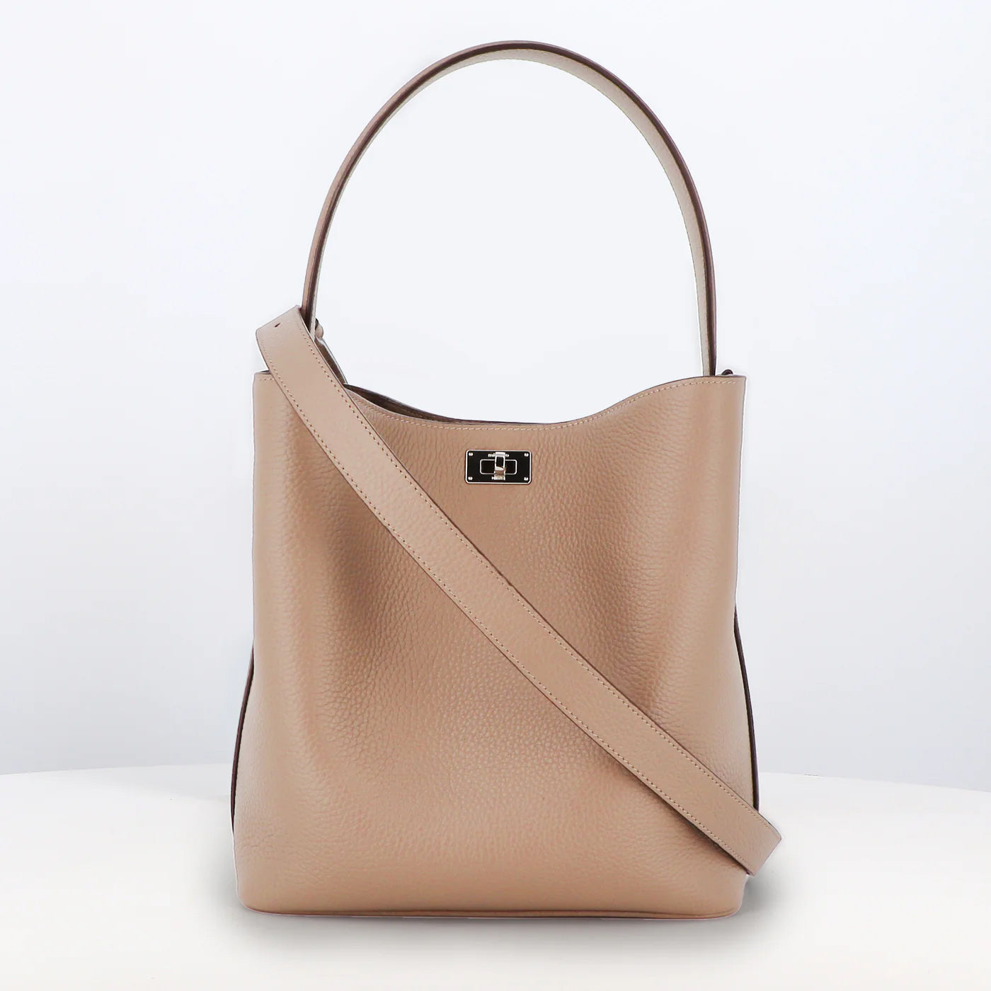 SAC SEAU EN CUIR ODÉON PM TOURTERELLE