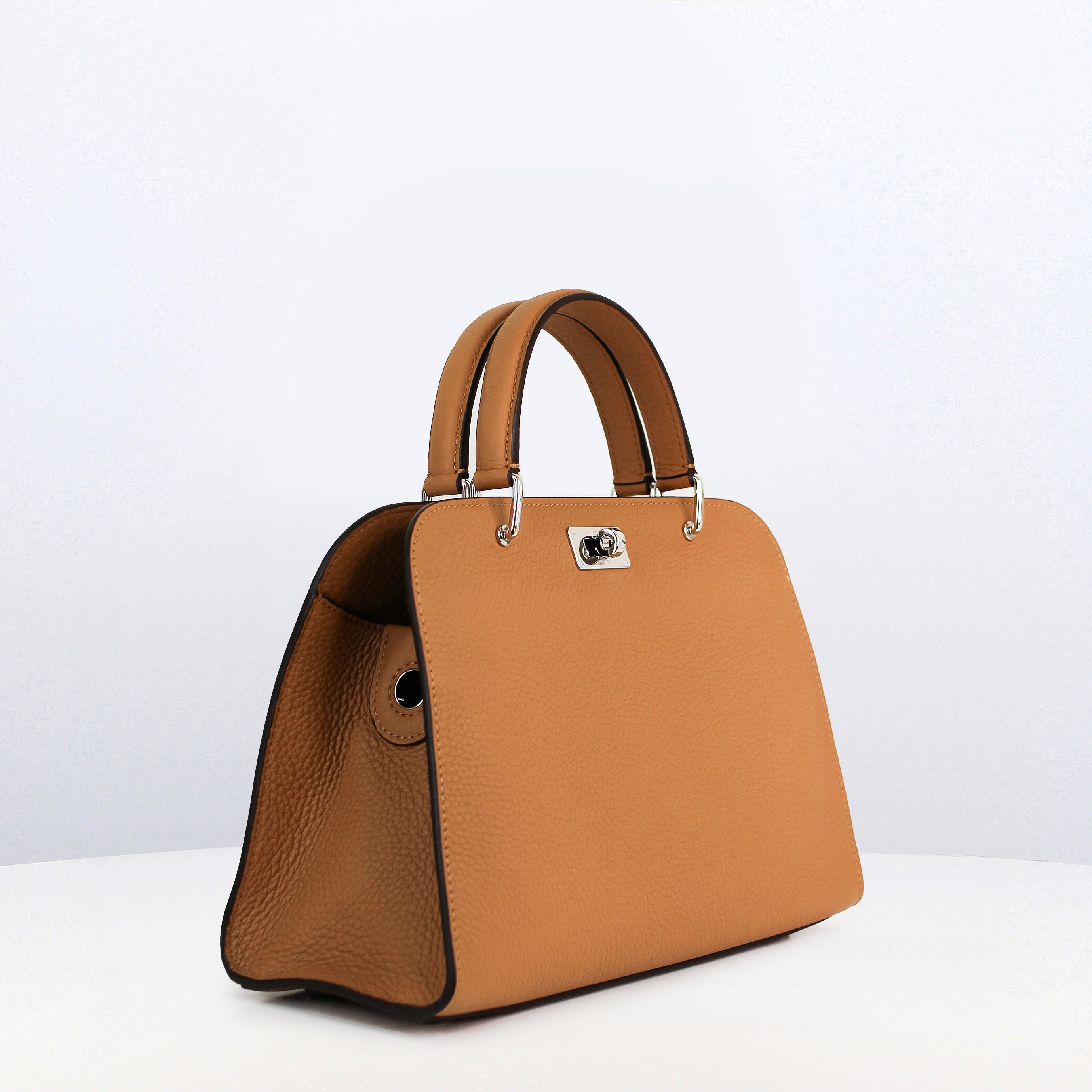 LEATHER HANDBAG OPERA MINI CAMEL