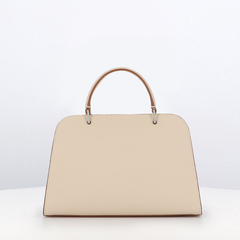 LEATHER HANDBAG OPERA MINI IVORY