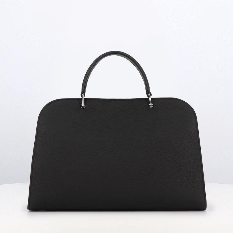 LEATHER HANDBAG OPERA PM BLACK