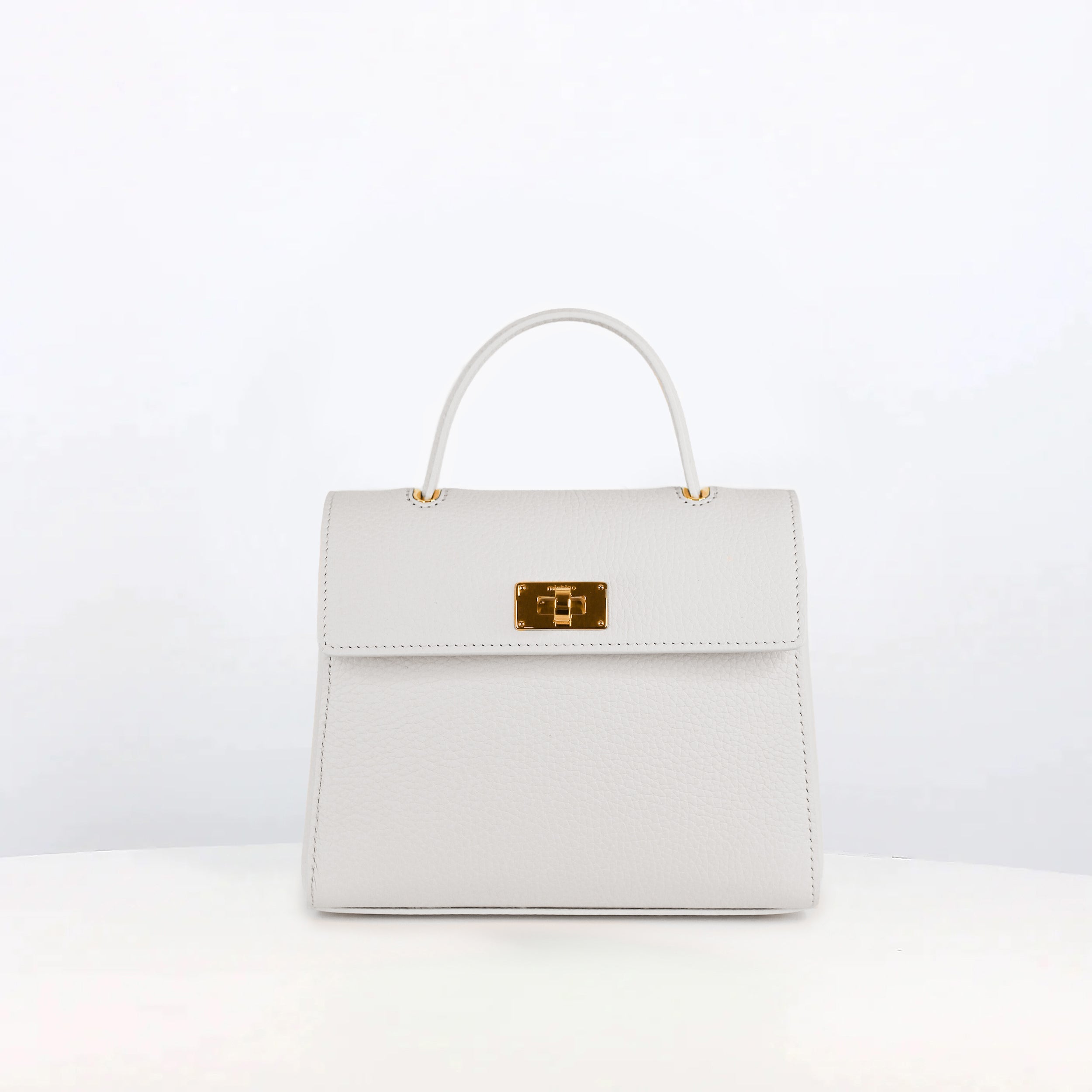 SAC À MAIN EN CUIR PALAIS ROYAL MINI CRAIE