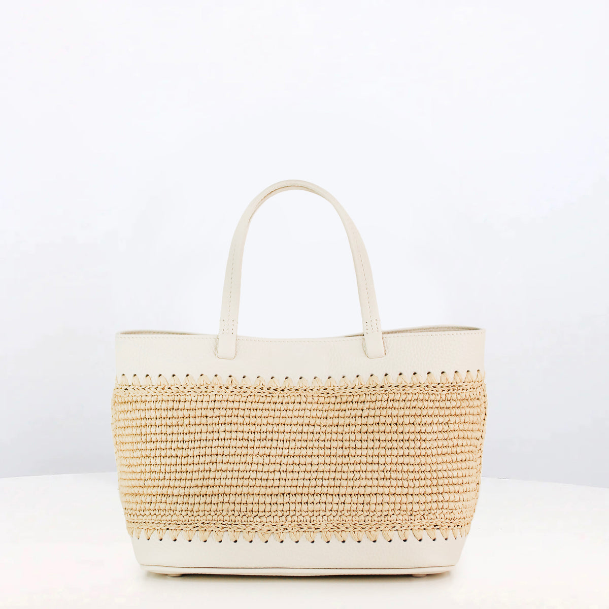 SAC CABAS EN RAPHIA SEINE20 IVOIRE