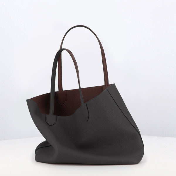 RIVOLI OST/WEST REVERSIBLE-LEDER-TRAGETASCHE IN ANTHRAZITGRAU/PRUNE