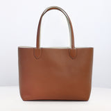 RIVOLI REVERSIBLE LEATHER TOTE BAG EAST/WEST GOLD/IVORY