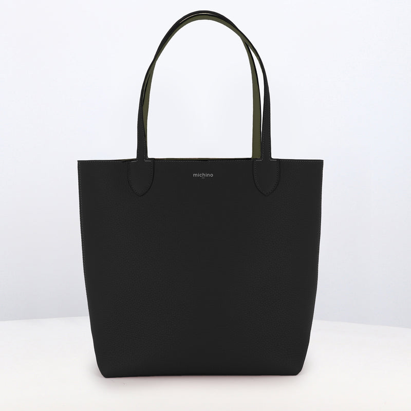 Sac cabas cuir noir confectionné en Italie