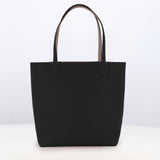 RIVOLI REVERSIBLE LEATHER TOTE BAG NORTH/SOUTH BLACK/TOURTERELLE