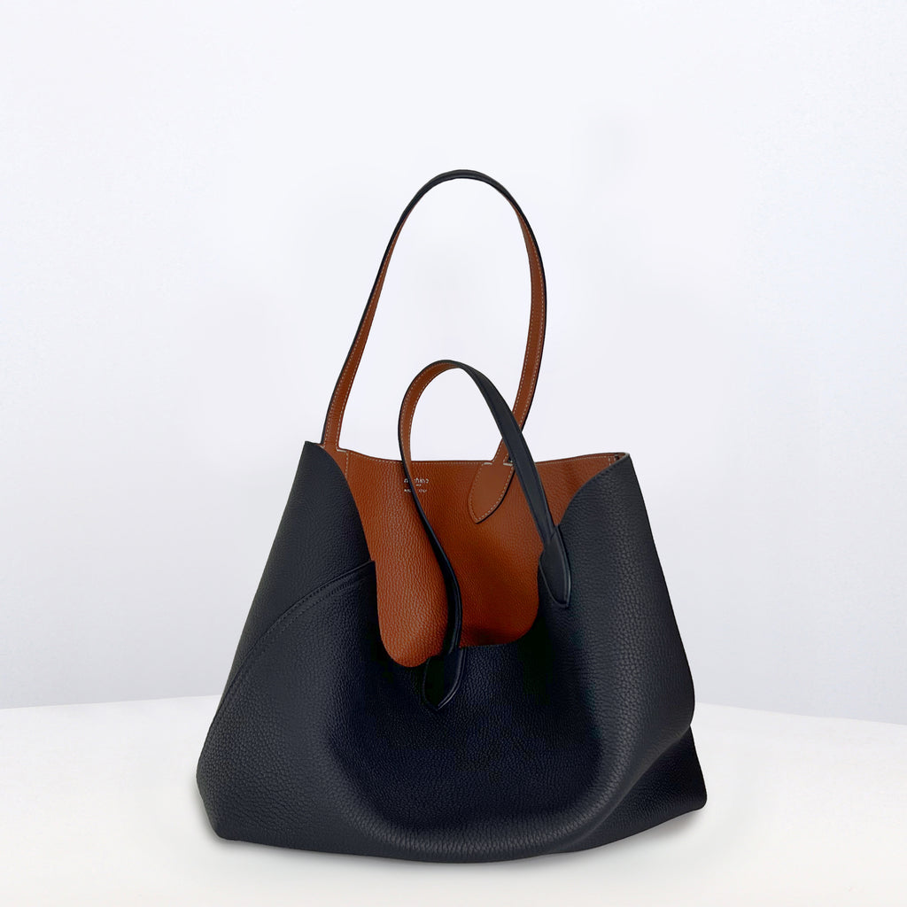 ■michino PARIS■人気 リバーシブルトートバッグ リヴォリ 縦長 リバーシブルトートバッグ - リヴォリ 縦長 カーキ/ブラック