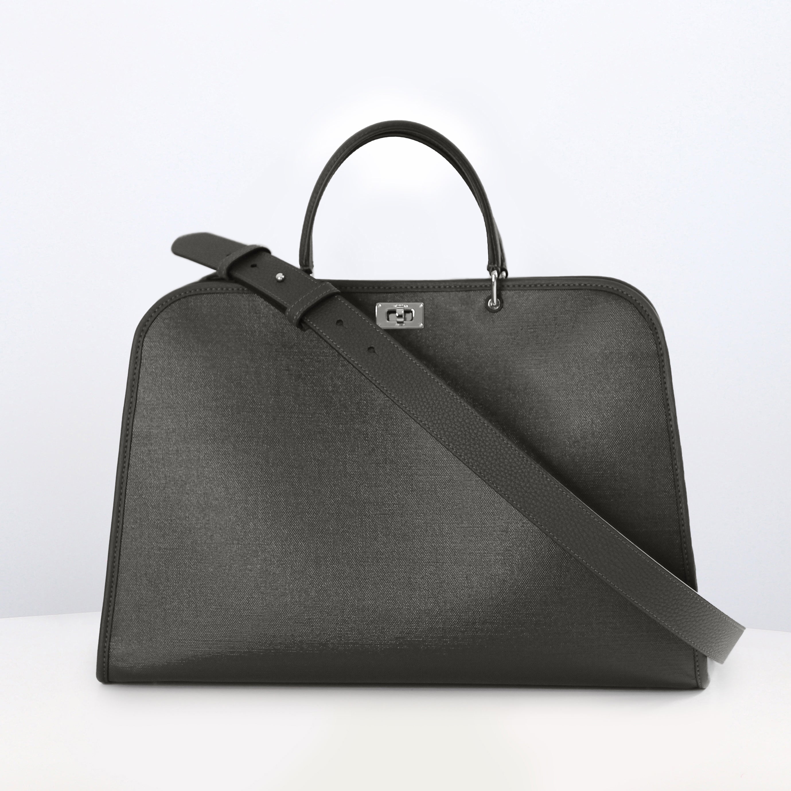 【美品】ミチノパリ　サンジェルマンバッグ サンジェルマンバッグ チャーコールグレー色