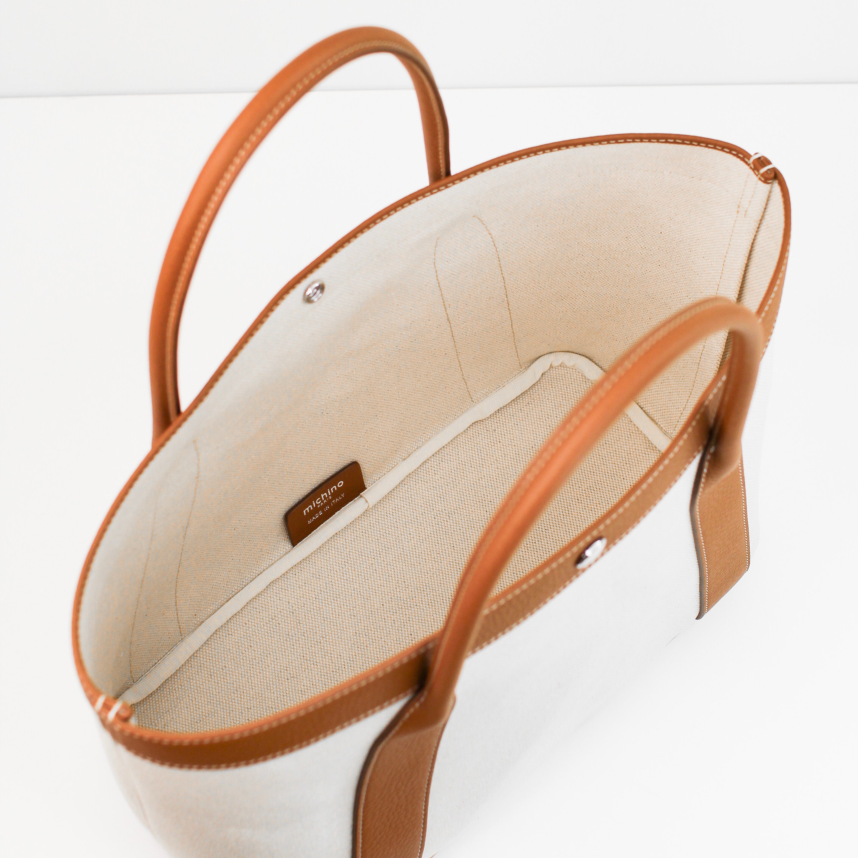 SAC CABAS EN TOILE SEINE30 NATURAL CANVAS GOLD