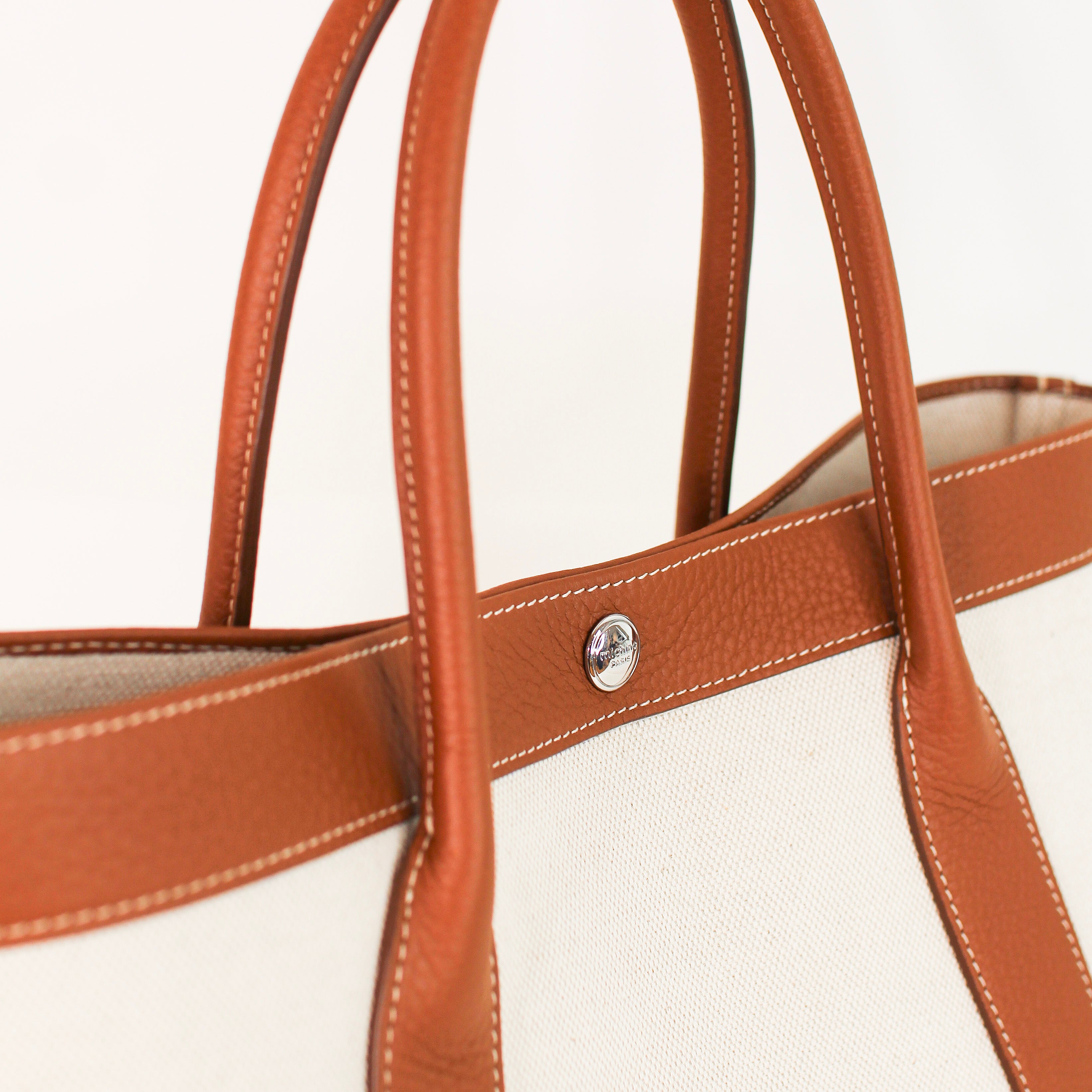 SAC CABAS EN TOILE SEINE30 NATURAL CANVAS GOLD