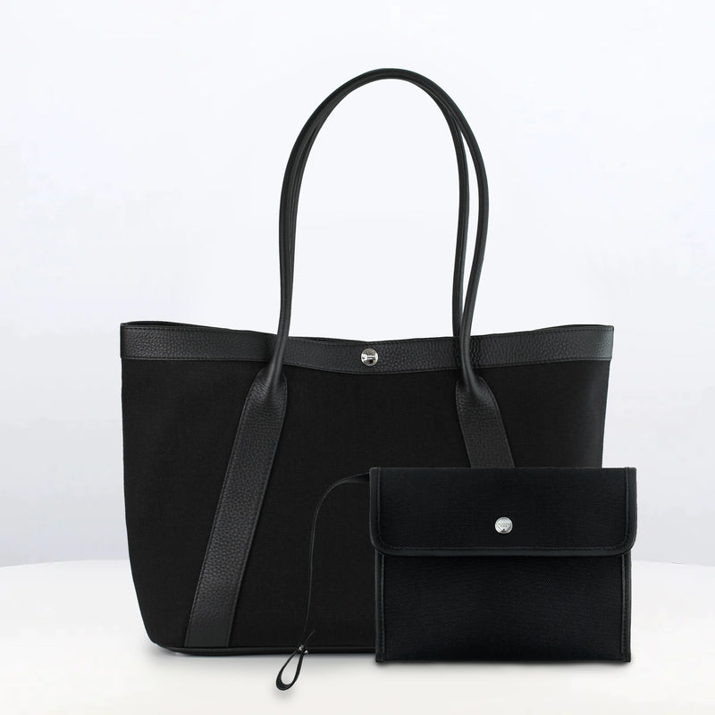 COFFRET : SAC CABAS SEINE40 NOIR AVEC SA POCHETTE