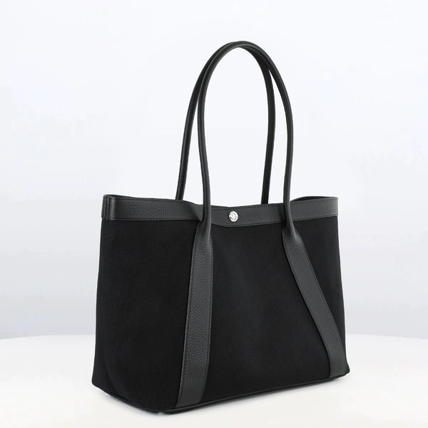 BUNDLE : SEINE40 BLACK TOTE & MATCHING CANVAS POUCH SET