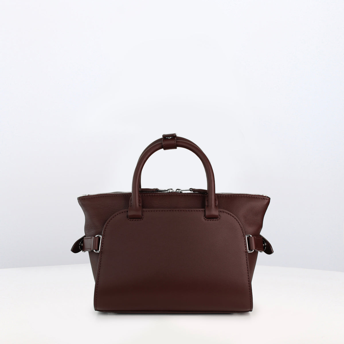 LEATHER HANDBAG SEPTIEME MINI PRUNE