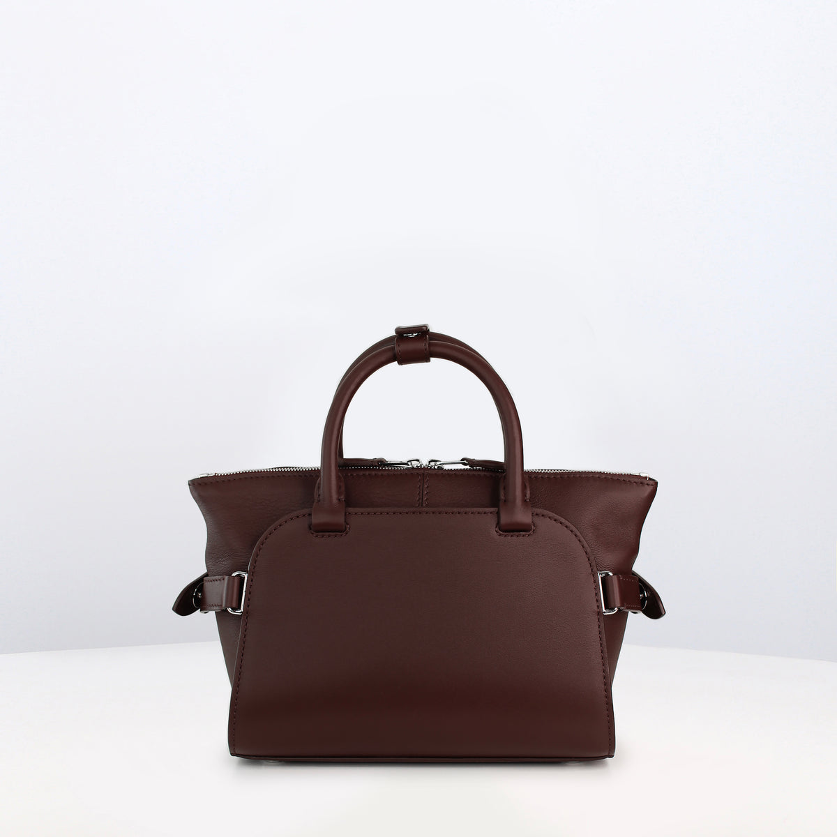 LEATHER HANDBAG SEPTIEME MINI PRUNE