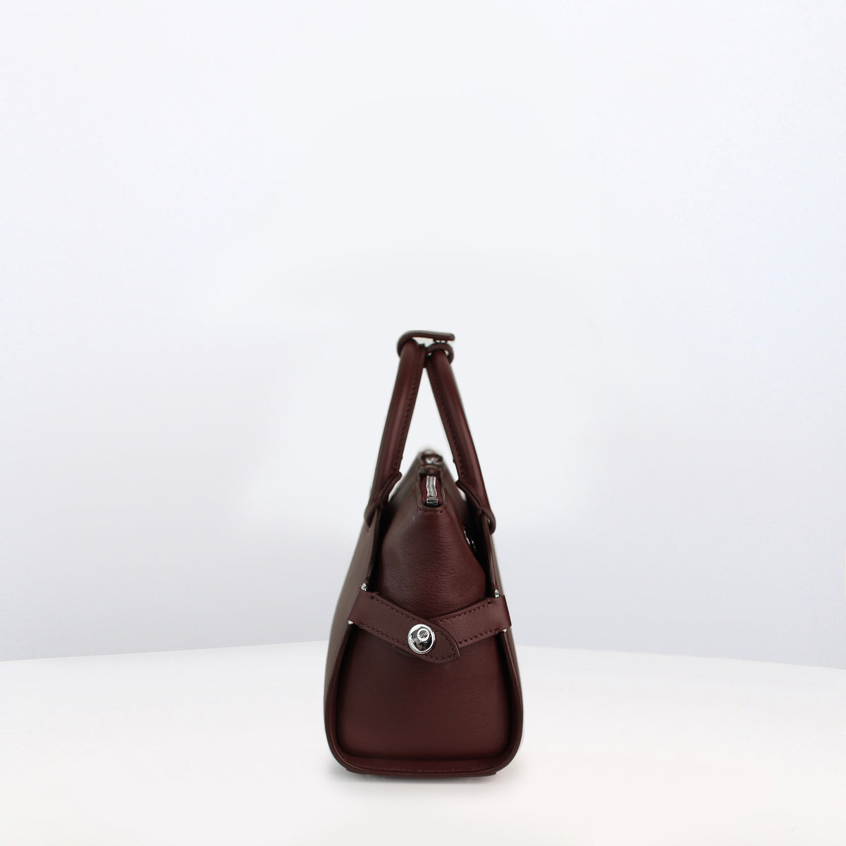 LEATHER HANDBAG SEPTIEME MINI PRUNE