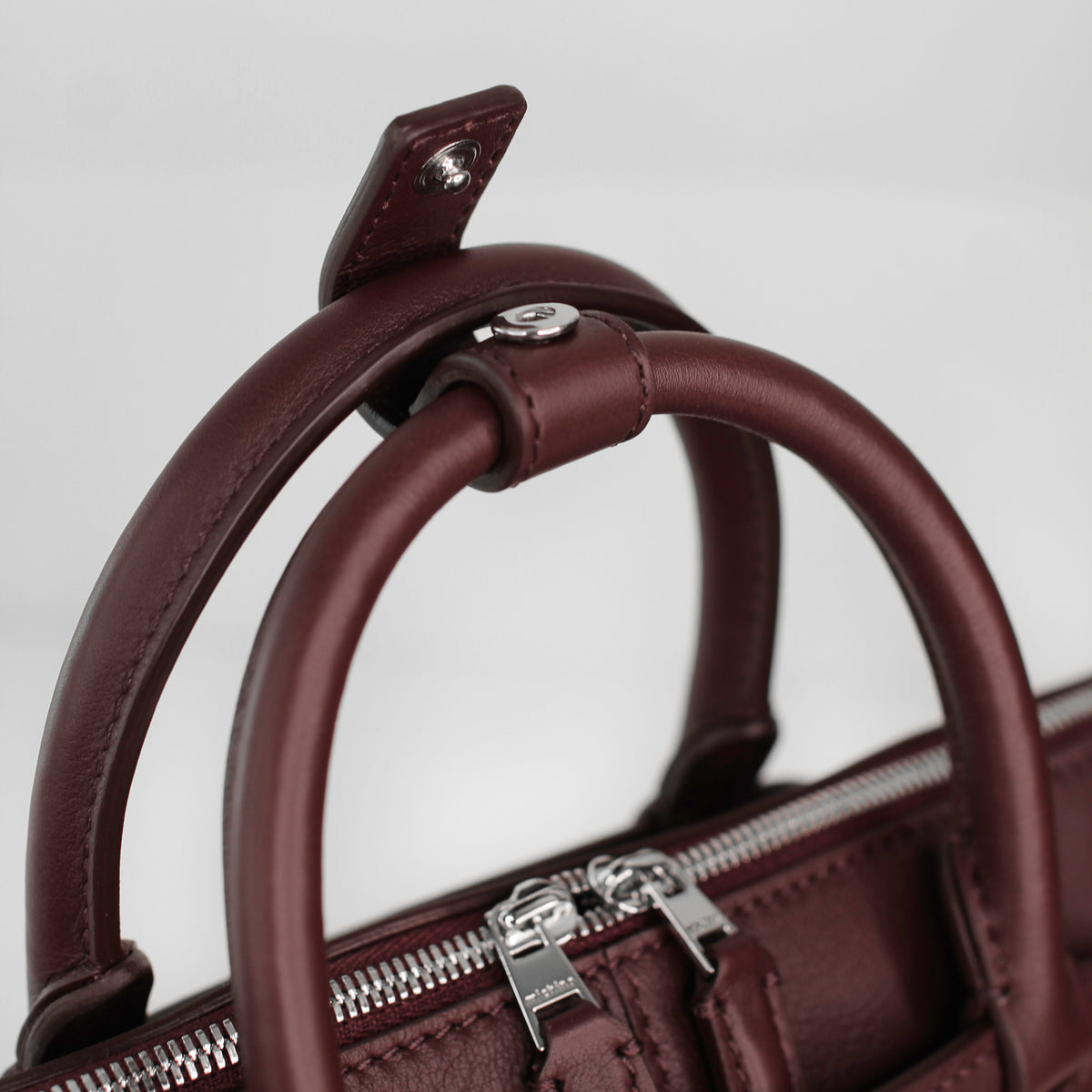 LEATHER HANDBAG SEPTIEME MINI PRUNE