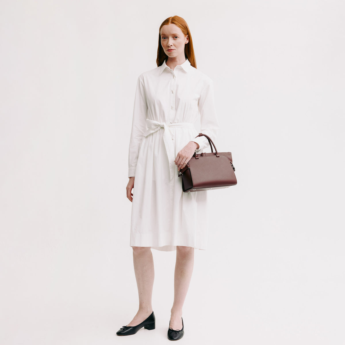 LEATHER HANDBAG SEPTIEME PM PRUNE