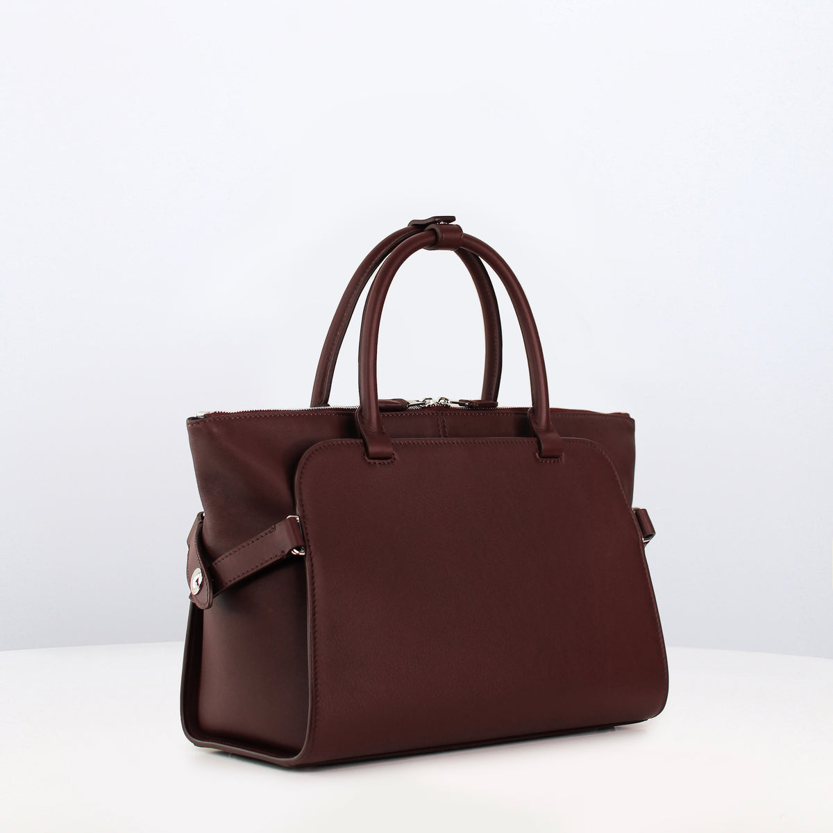 LEATHER HANDBAG SEPTIEME PM PRUNE