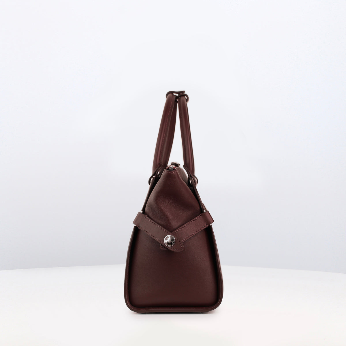 LEATHER HANDBAG SEPTIEME PM PRUNE