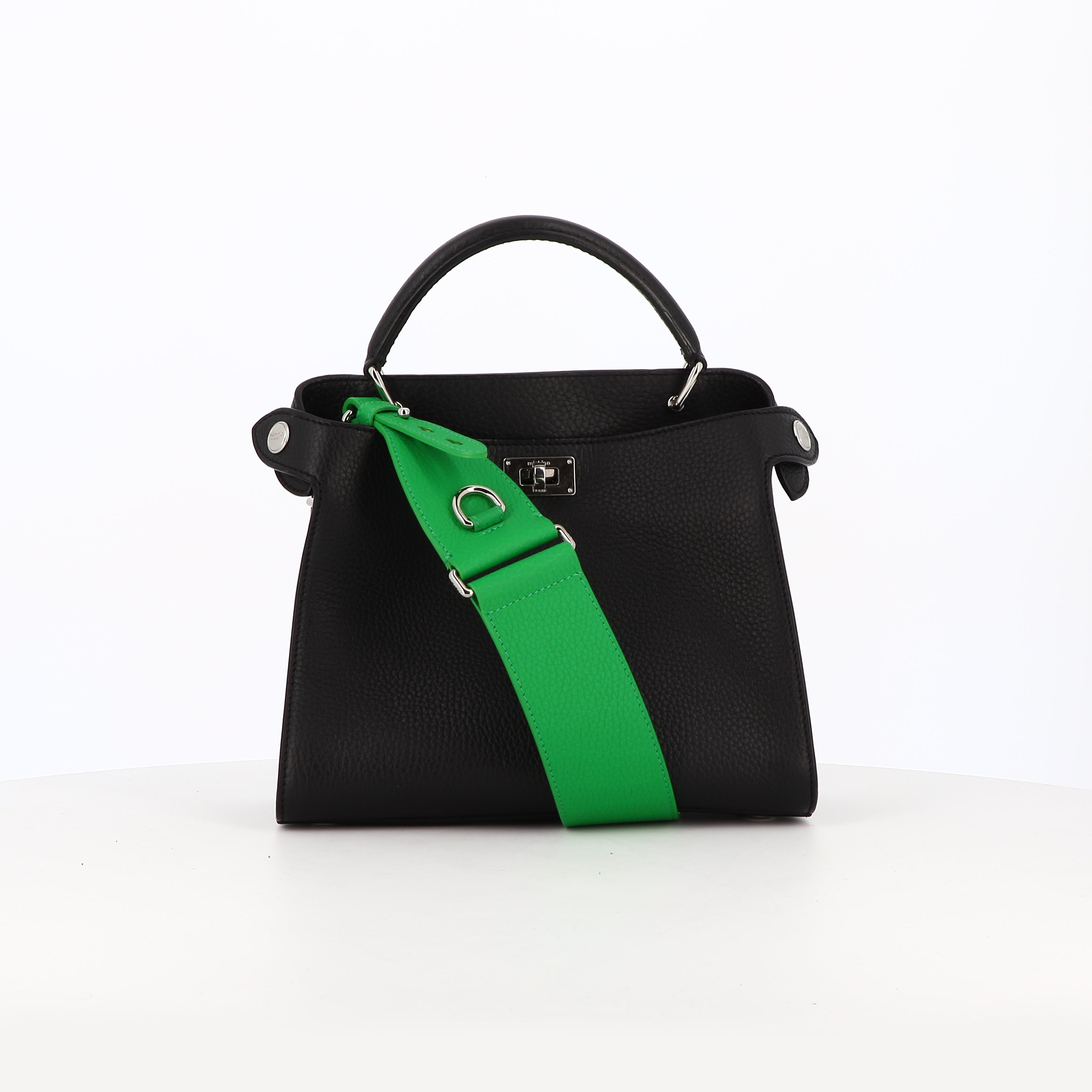 レザーワイドストラップ バンブーグリーン