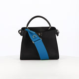 LEATHER WIDE STRAP FOR BAG TRANSAT BLUE