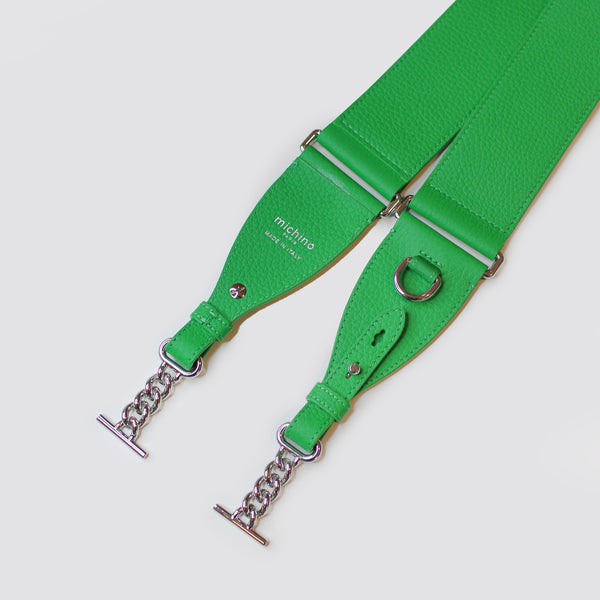 LEATHER WIDE STRAP FOR BAG GREEN BAMBOO