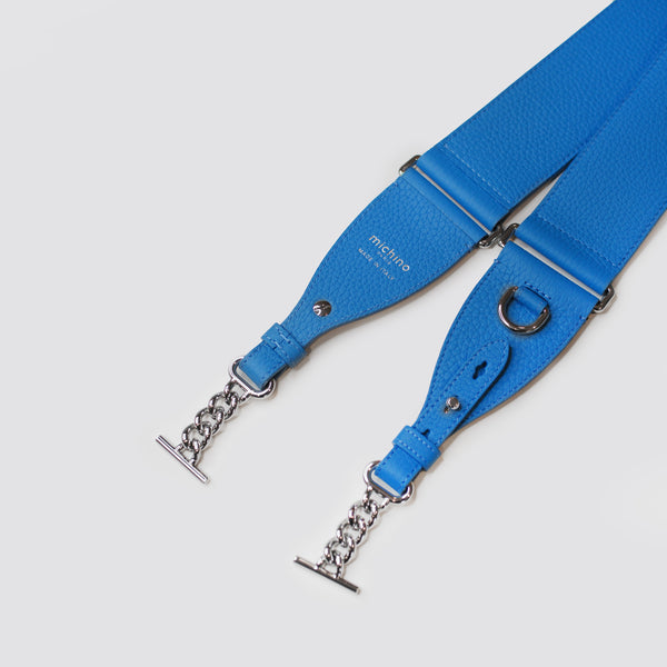 LEATHER WIDE STRAP FOR BAG TRANSAT BLUE