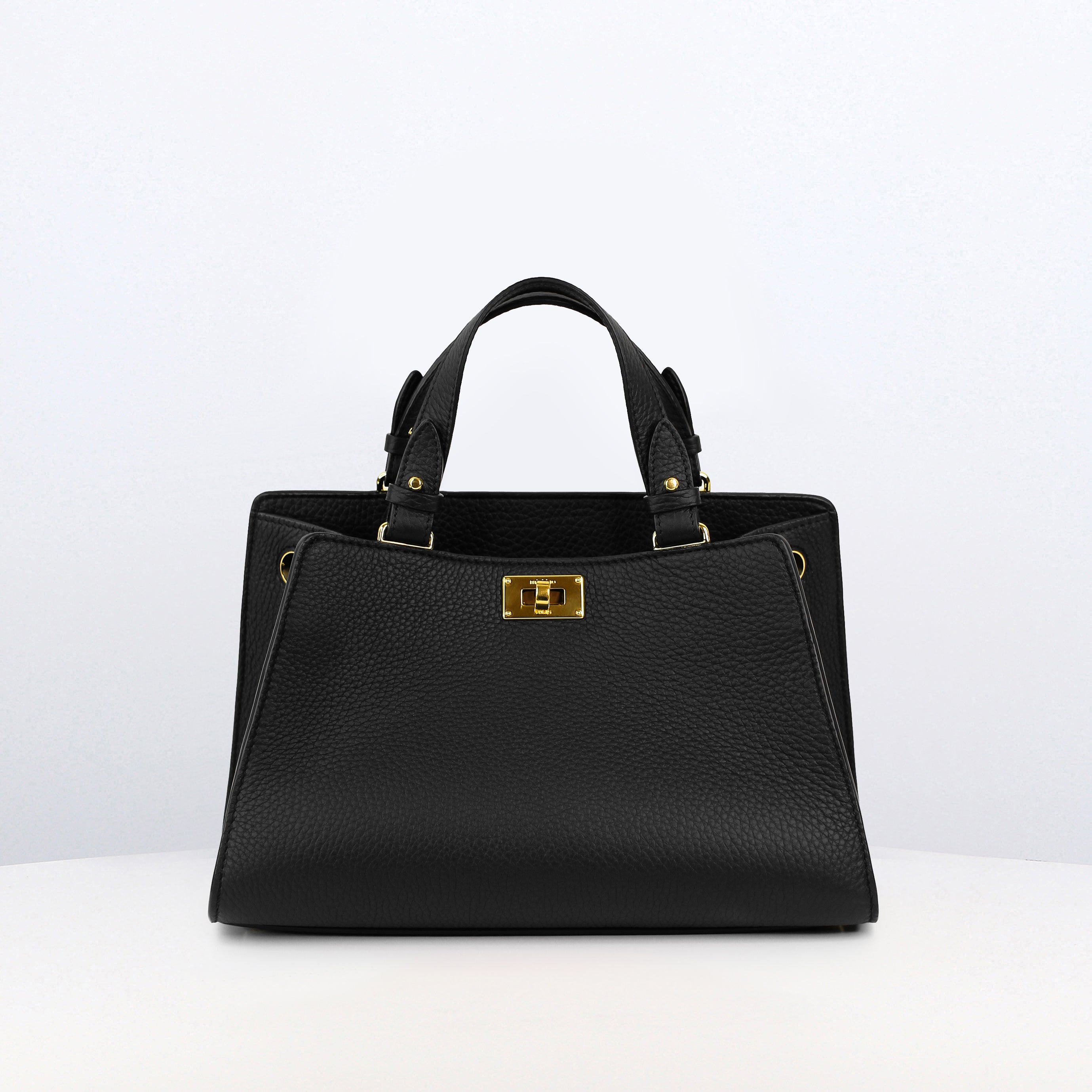 LEATHER HANDBAG TROCADERO BLACK