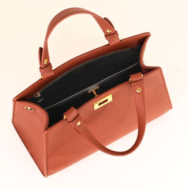 LEATHER HANDBAG TROCADERO BRICK