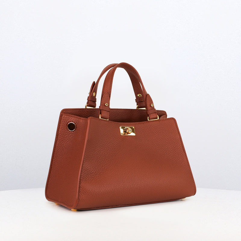 LEATHER HANDBAG TROCADERO BRICK