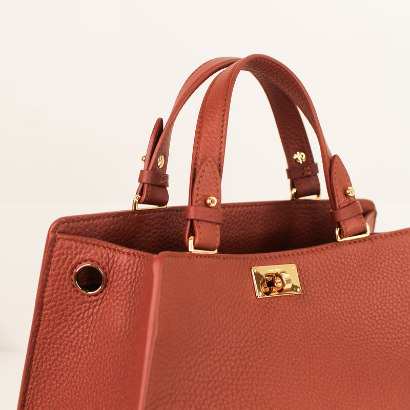 LEATHER HANDBAG TROCADERO BRICK